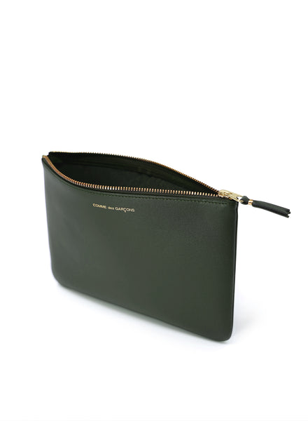 COMME DES GARCONS - Classic Leather Zip Pouch - SA5100 - Bottle Green - Side