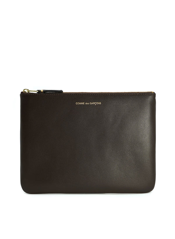 COMME DES GARÇONS - Classic Leather Zip Pouch, Brown - Front