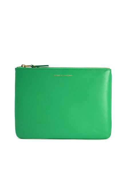 COMME DES GARÇONS - Classic Leather Zip Pouch, Green - Front