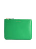 COMME DES GARÇONS - Classic Leather Zip Pouch, Green - Front