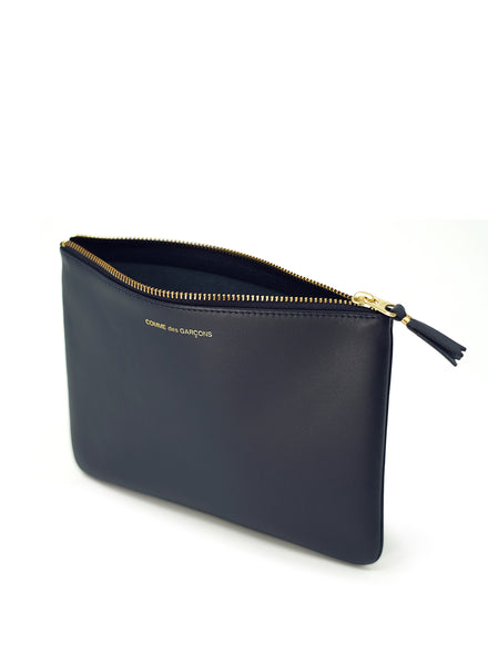 COMME DES GARÇONS - Classic Leather Zip Pouch, Navy - Angle