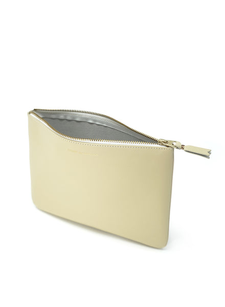 COMME DES GARÇONS - Classic Leather Zip Pouch, Off White - Angle
