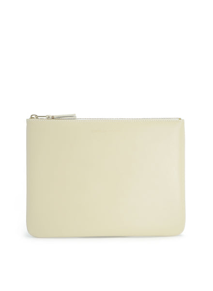 COMME DES GARÇONS - Classic Leather Zip Pouch, Off White - Front