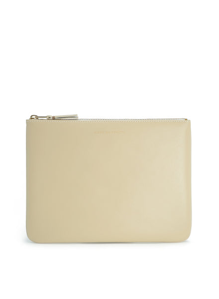 COMME DES GARÇONS - Classic Leather Zip Pouch, Off White - Front