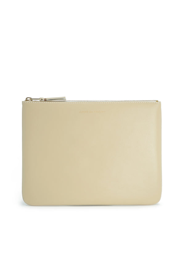 COMME DES GARÇONS - Classic Leather Zip Pouch, Off White - Front