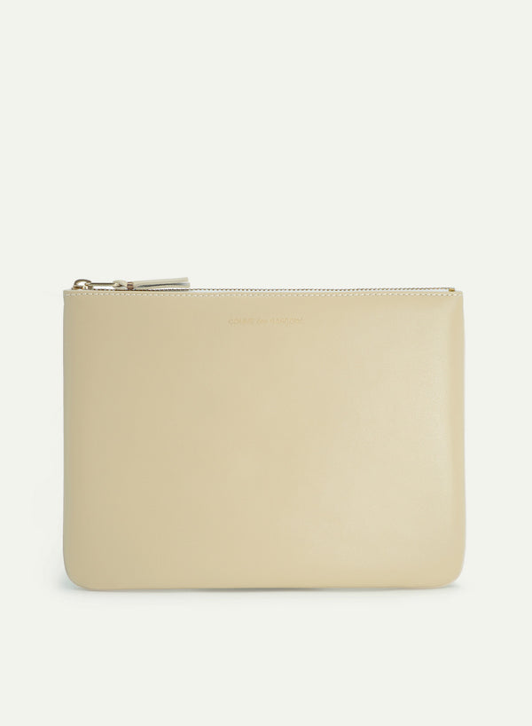 COMME DES GARCONS - Classic Leather Zip Pouch - SA5100 - Off White - Front 