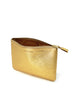 COMME DES GARÇONS - Metallic Leather Zip Pouch, Gold - Angle
