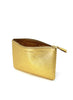 COMME DES GARÇONS - Metallic Leather Zip Pouch, Gold - Angle