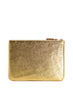 COMME DES GARÇONS - Metallic Leather Zip Pouch, Gold - Back