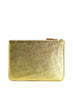 COMME DES GARÇONS - Metallic Leather Zip Pouch, Gold - Back