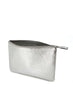 COMME DES GARÇONS - Metallic Leather Zip Pouch, Silver - Angle