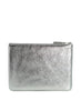 COMME DES GARÇONS - Metallic Leather Zip Pouch, Silver - Back
