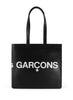 COMME DES GARCONS - Huge Logo Leather Tote Bag - Black - Back