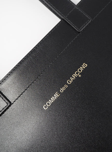 COMME DES GARCONS - Huge Logo Leather Tote Bag - Black - Detail
