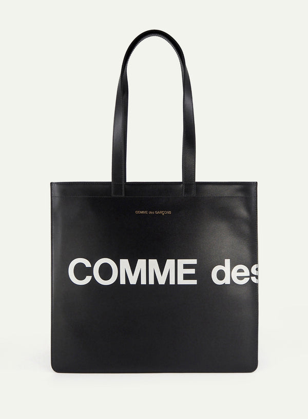 COMME DES GARCONS - Huge Logo Leather Tote Bag - SA9001HL - Black - Front