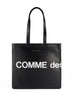 COMME DES GARCONS - Huge Logo Leather Tote Bag - Black - Front