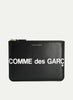 COMME DES GARCONS - Huge Logo Leather Zip Pouch - SA5100HL - Black - Front