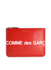 COMME DES GARCONS - Huge Logo Leather Zip Pouch - SA5100HL - Red - Front