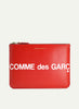 COMME DES GARCONS - Huge Logo Leather Zip Pouch - SA5100HL - Red - Front