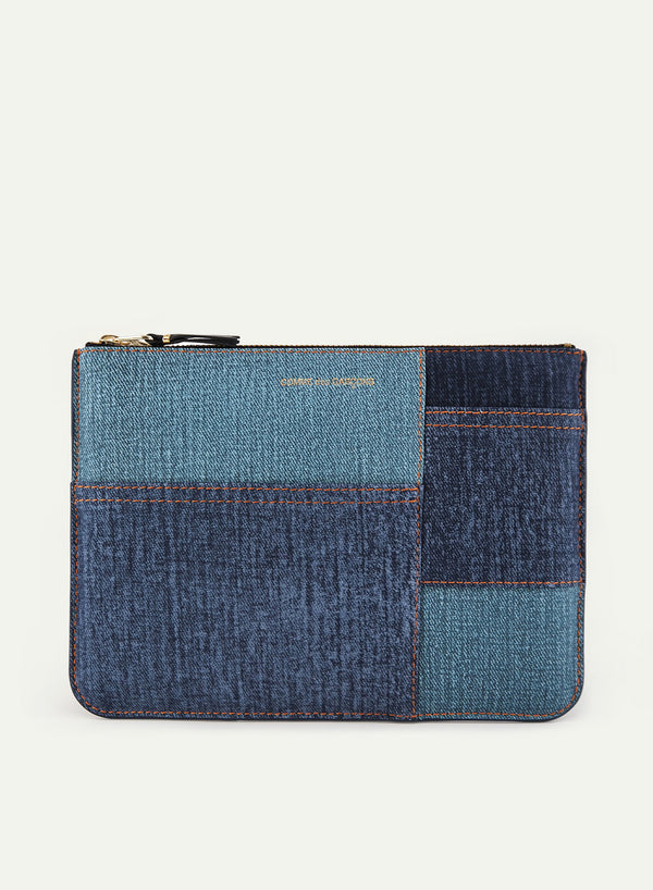 COMME DES GARCONS - Large Denim Pocket Wallet - SA5100DP - Denim Blue - Front