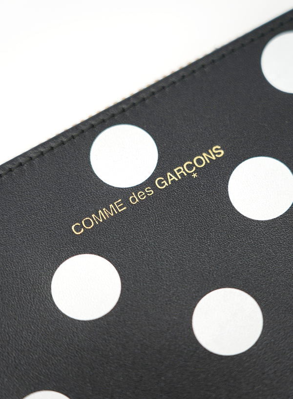 COMME DES GARÇONS - Polka Dot Leather Zip Pouch, Black - Detail