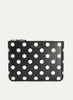 COMME DES GARCONS - Polka Dot Leather Zip Pouch - SA5100PD - Black - Front