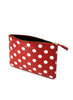 COMME DES GARÇONS - Polka Dot Leather Zip Pouch, Red - Angle