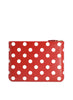 COMME DES GARÇONS - Polka Dot Leather Zip Pouch, Red - Back