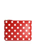 COMME DES GARÇONS - Polka Dot Leather Zip Pouch, Red - Front