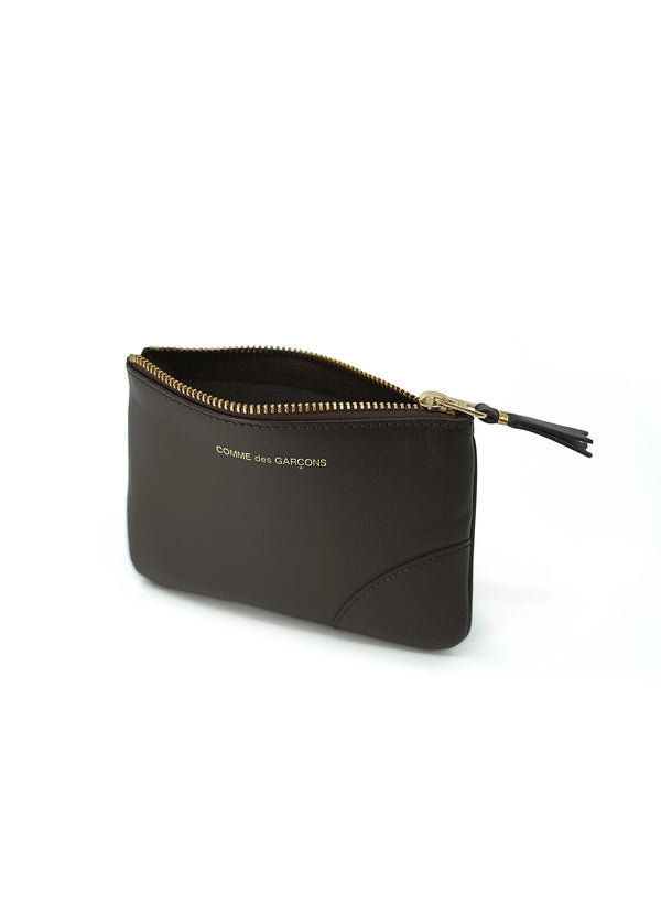 COMME DES GARÇONS - Small Classic Leather Zip Pouch, Brown - Angle