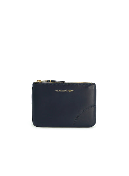 COMME DES GARÇONS - Small Classic Leather Zip Pouch, Navy - Front