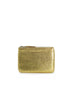 COMME DES GARÇONS - Small Metallic Leather Zip Pouch, Gold - Front
