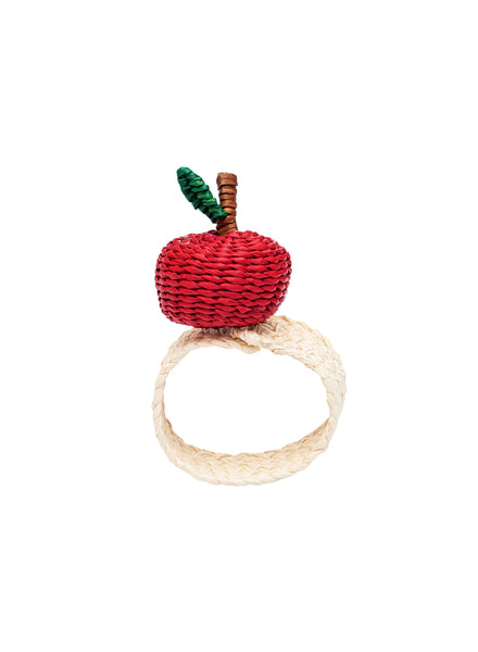 CORO CORA - SET OF FOUR APPLE RAFFIA NAPKIN RINGS - 2