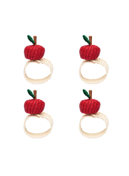 CORO CORA - SET OF FOUR APPLE RAFFIA NAPKIN RINGS - 1