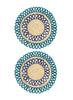 CORO CORA - Magnolia placemats - Aquamarine - Navy - Set 