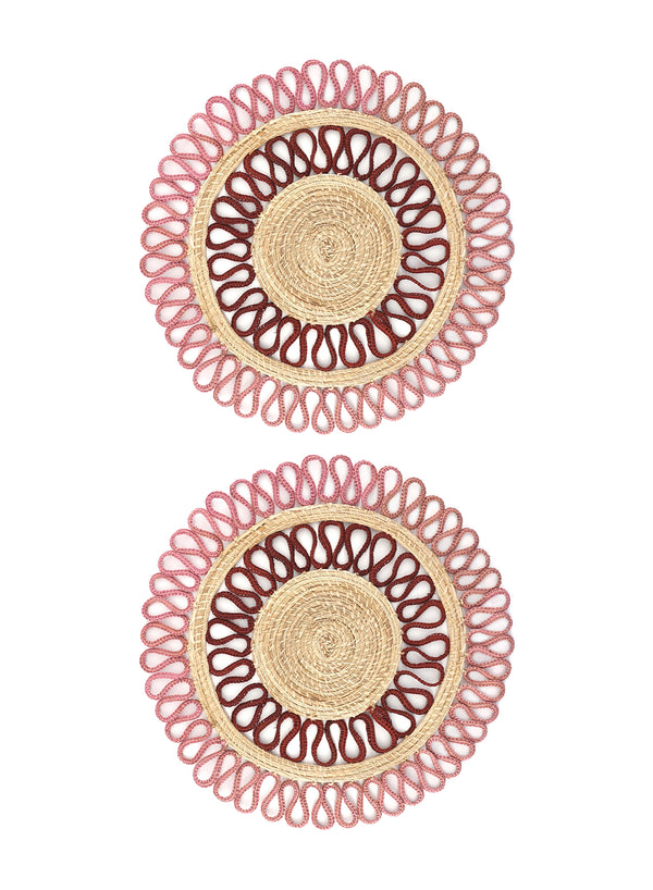CORO CORA - Magnolia placemats - Pink - Burgundy - Set