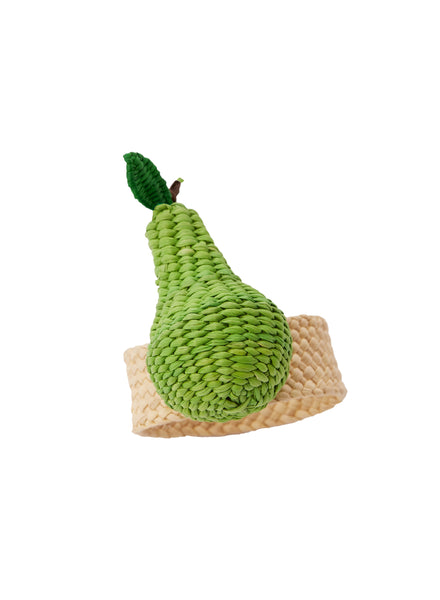 CORO CORA - SET OF FOUR PEAR RAFFIA NAPKIN RINGS - 2