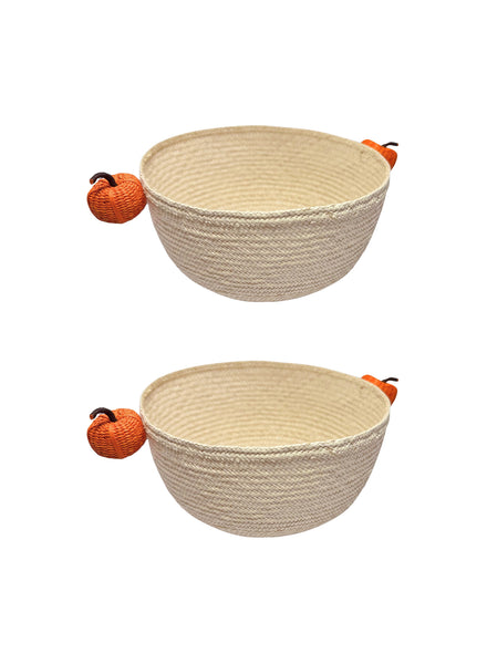 CORO CORA - SET OF TWO HAND WOVEN PUMPKIN BOWLS - 1