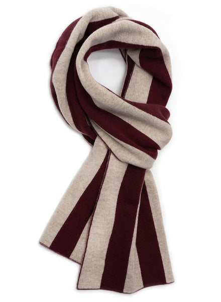 JANECARR - The College Scarf In Cashmere, Merlot And Camel