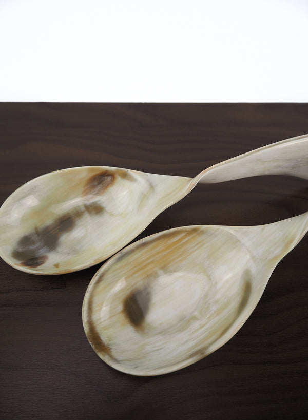 Pair of Horn Salad Spoons - Detail 1