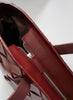 DRAGON DIFFUSION - Dark Red Leather Crossover Tote - Close Up 3