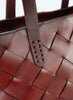 DRAGON DIFFUSION - Dark Red Leather Crossover Tote - Close Up 2