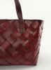 DRAGON DIFFUSION - Dark Red Leather Crossover Tote - Close Up 1