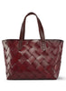 DRAGON DIFFUSION - Dark Red Leather Crossover Tote - Front