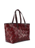 DRAGON DIFFUSION - Dark Red Leather Crossover Tote - Side