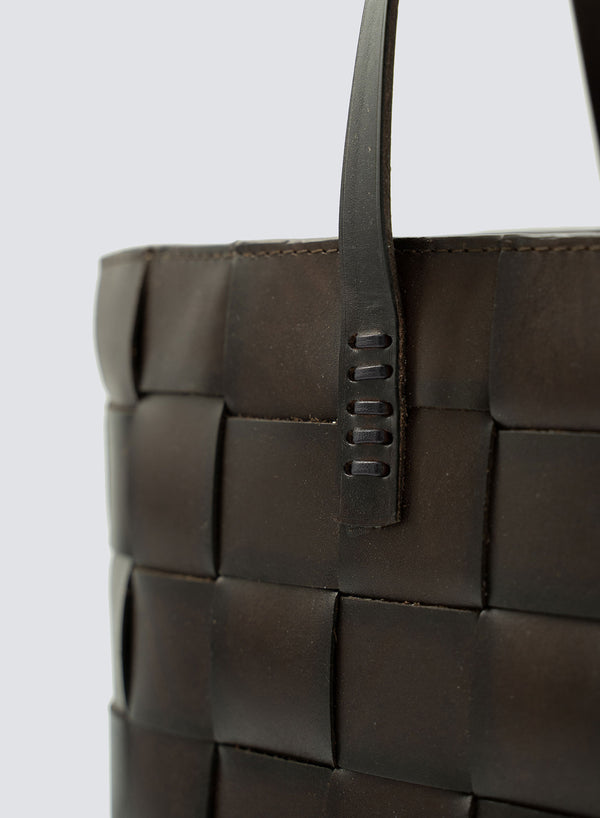 DRAGON DIFFUSION Leather Japan Tote – Dark Brown – detail