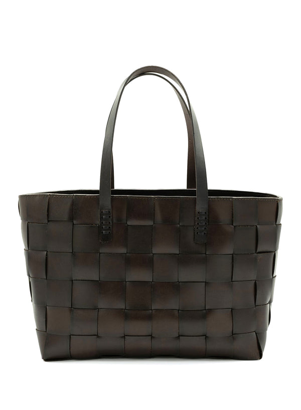 DRAGON DIFFUSION Leather Japan Tote – Dark Brown – front