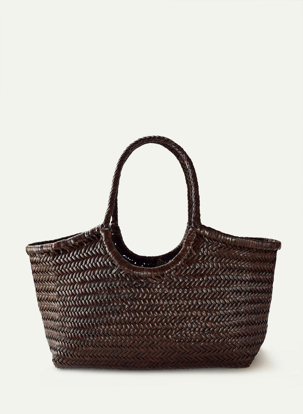DRAGON DIFFUSION - Nantucket Basket Bag - Large - Dark Brown - Front
