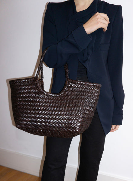 DRAGON DIFFUSION - Large Dark Brown Nantucket Basket Bag - Model