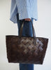 Dark Brown Leather Crossover Tote - DRAGON DIFFUSION